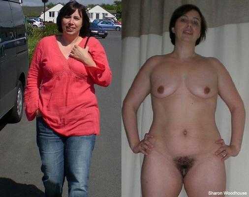 Vestida e despida - Milf britânica Sharon