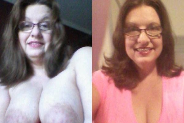 Nerdy fat MILF has big tits and huge nipples