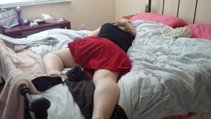 Vestido vermelho em um dia de preguiça