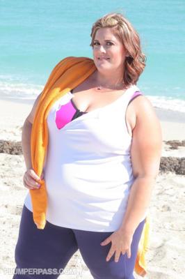 Erin Green - spandex stretching at the beach
