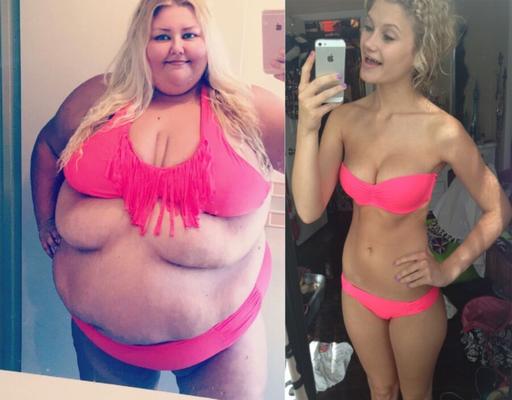 Selfies de comparação entre SSBBW e Skinny