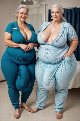 Волосатый и BBWFUTA медсестры ИИ искусства [MHG]
