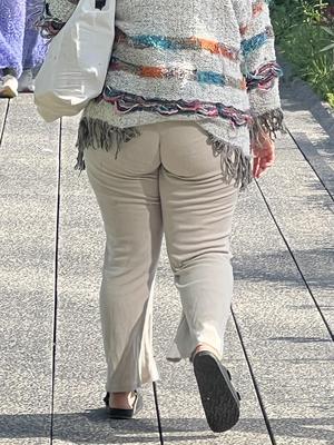 脂肪のお尻の成熟した肛門の妻