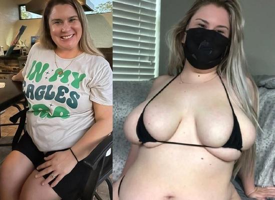 Fat BBW Loira esposa derramando roupas mostrando peitos gordos buceta